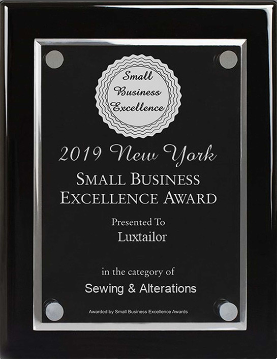 Small Business Excellence Award 2019 - Luxtailor