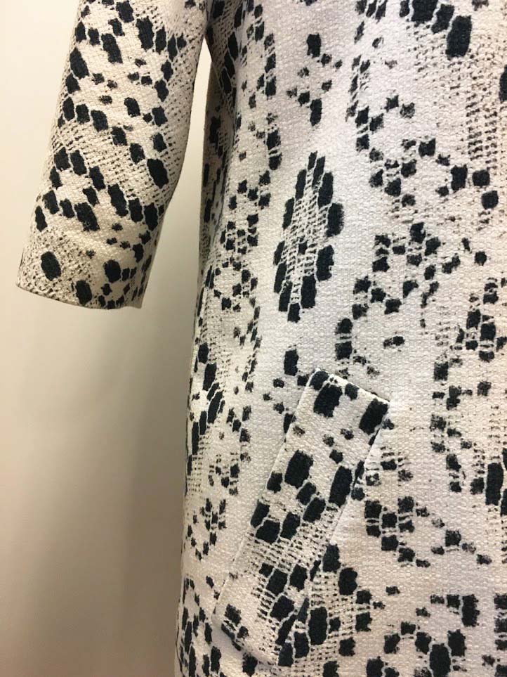 Giambattista Valli Print Coat with Dolmain Sleeves and Geometric Print