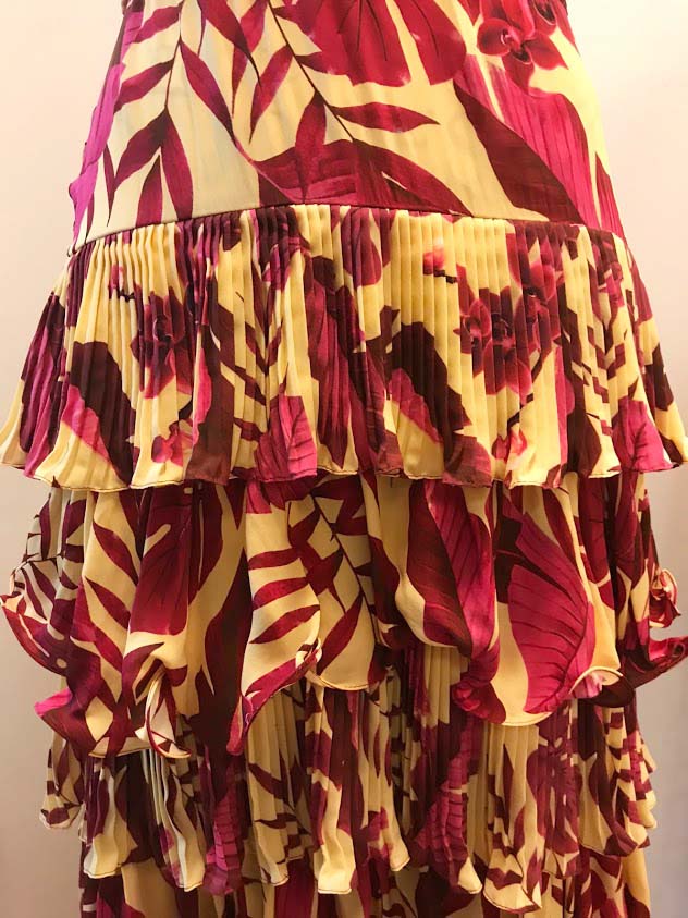 Pleated Ruffled Tiered Skirt