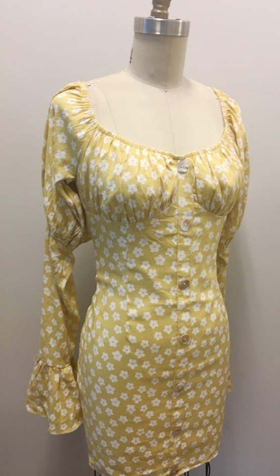 Sabo Yellow Print Dress