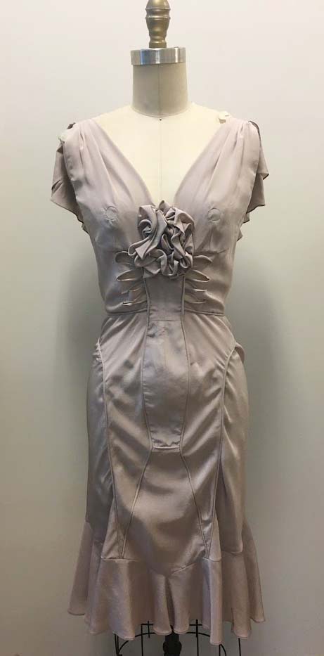 Lavendar Dress with Delicate Piping