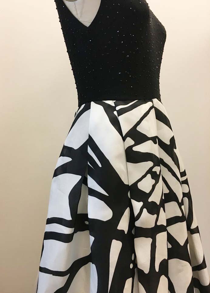 Naeem Khan Black and White Gown