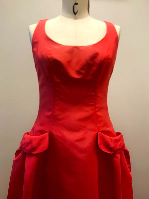 Red Silk Taffeta Carolina Herrera Gown Tailored by Luxtailor