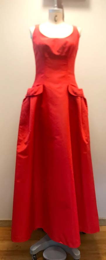 Red Silk Taffeta Carolina Herrera Gown