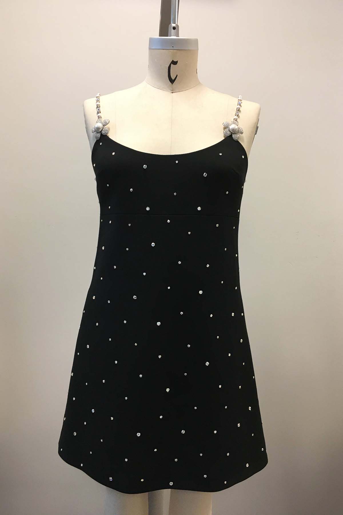 Miu Miu Black Dress with Crystal Straps