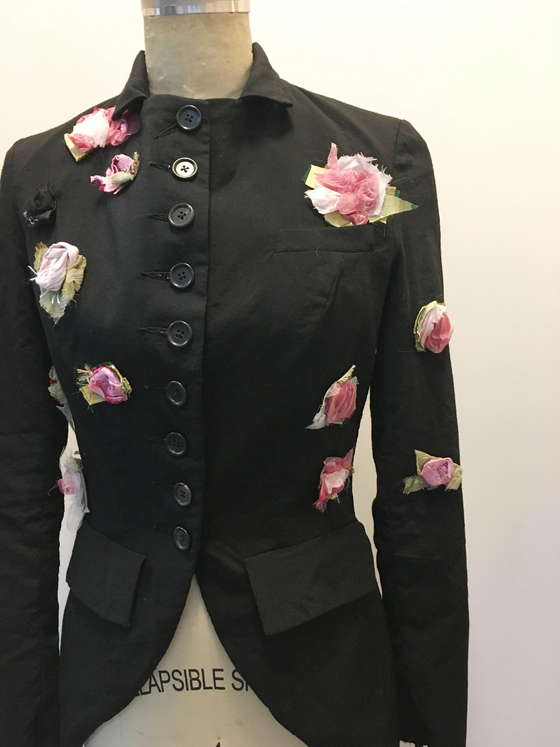 Elena Dawson Black Jacket With Silk Rose