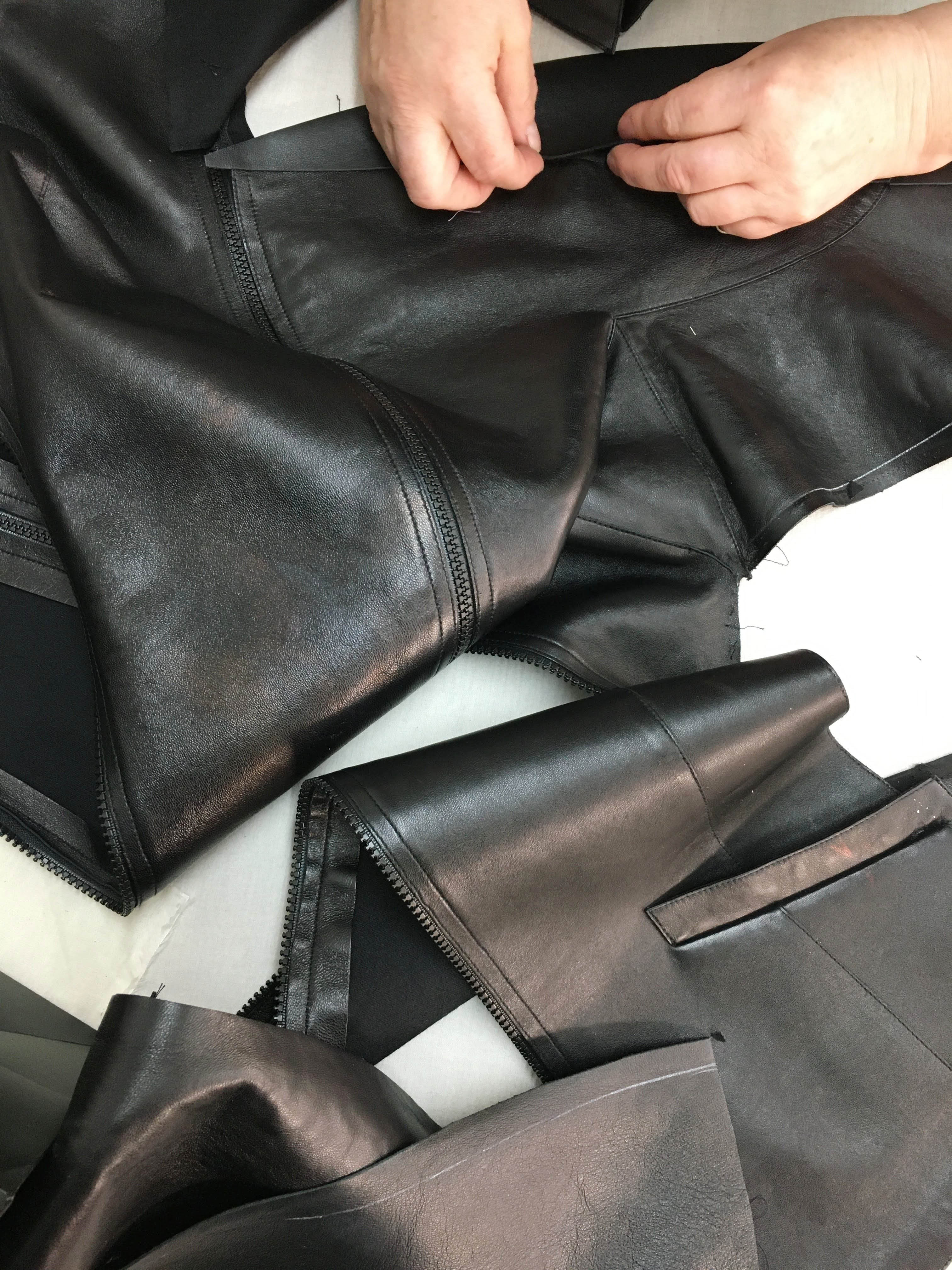 After Alterations - Ralph Rucci Black Leather Coat