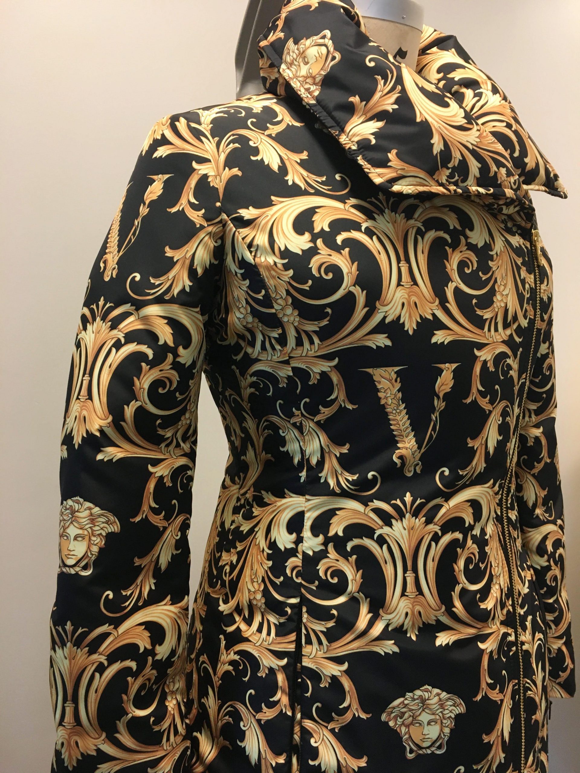  Baroque Puffer Coat By Versace