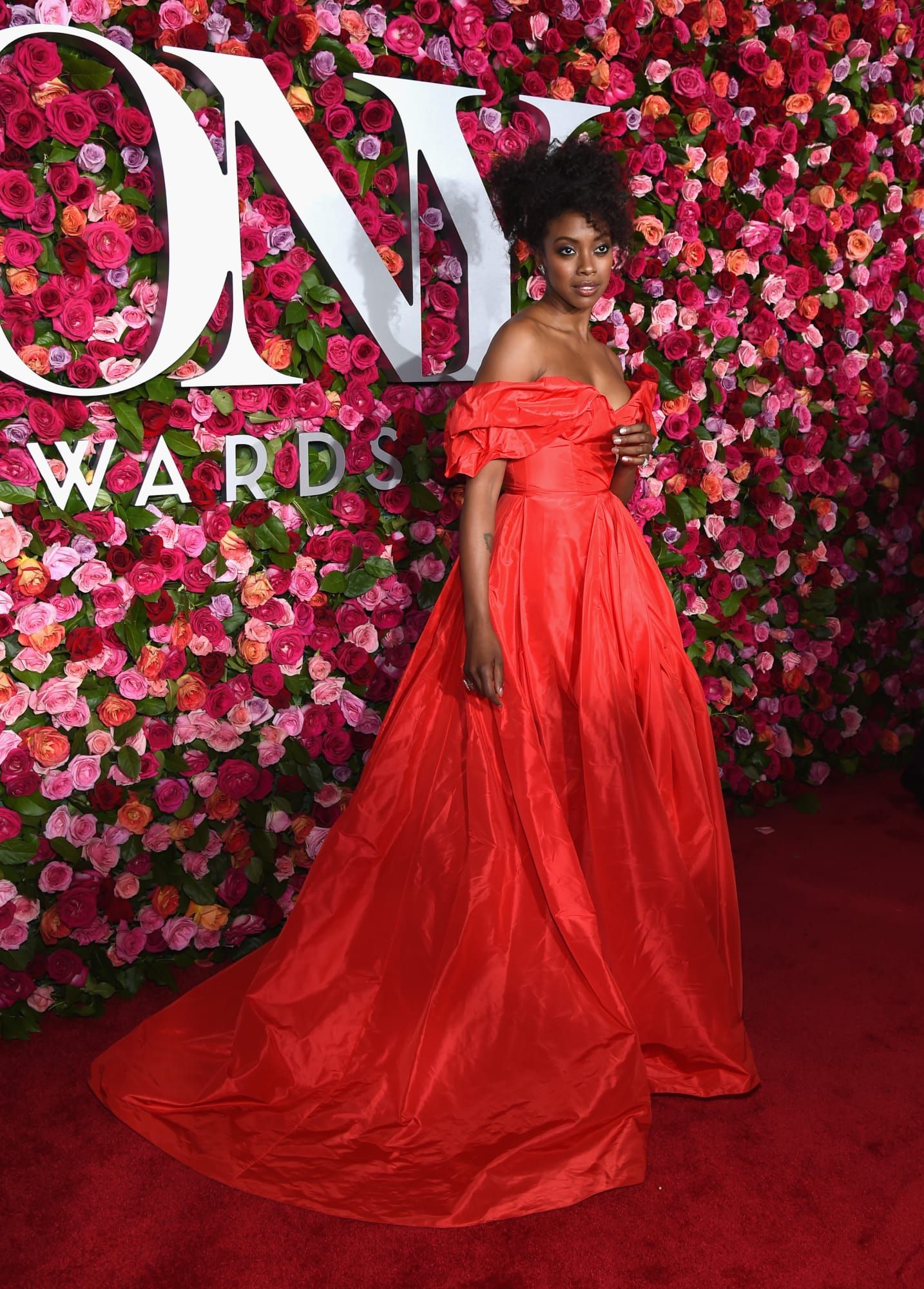 Condola Rashad Wearing Carolina Herrera Taffeta Gown