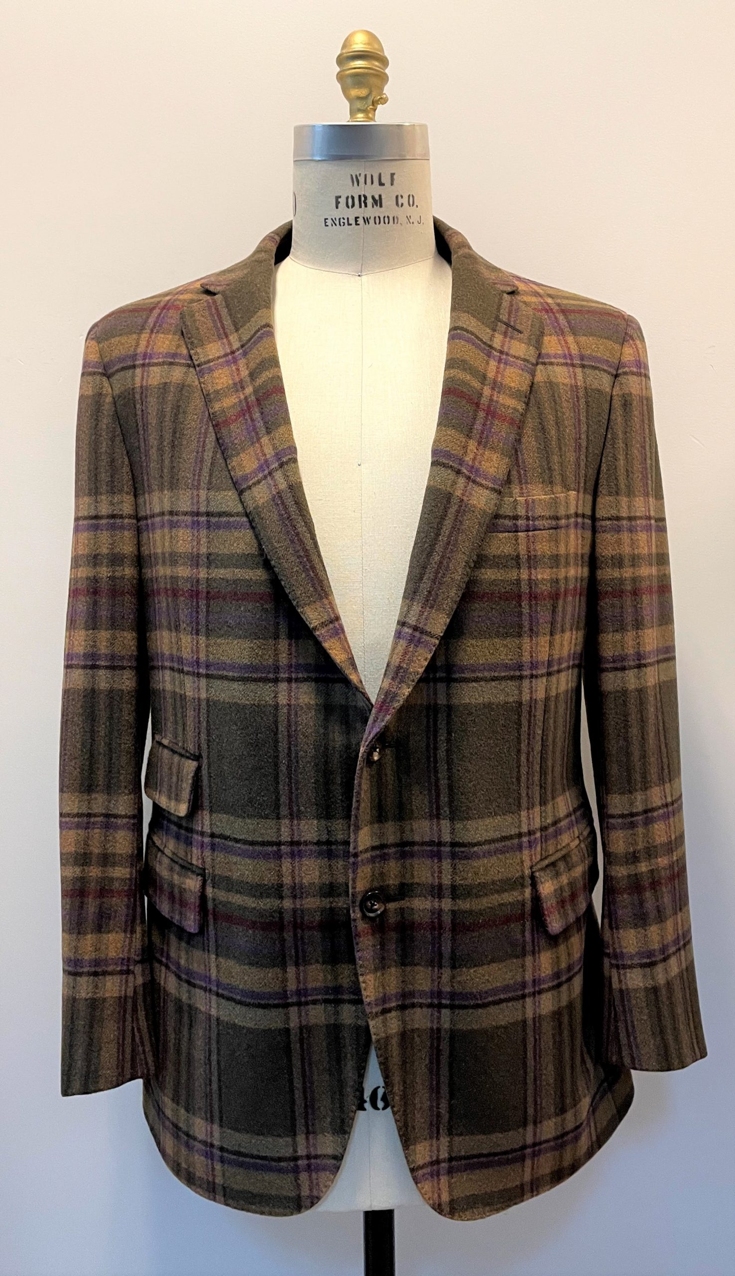 Paul Stuart Brown Plaid Jacket