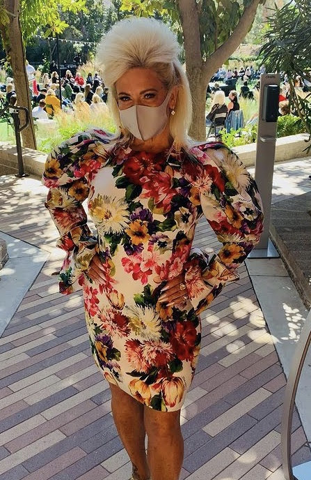 Dolce and Gabbana Silk Floral Dress worn by Theresa Caputo