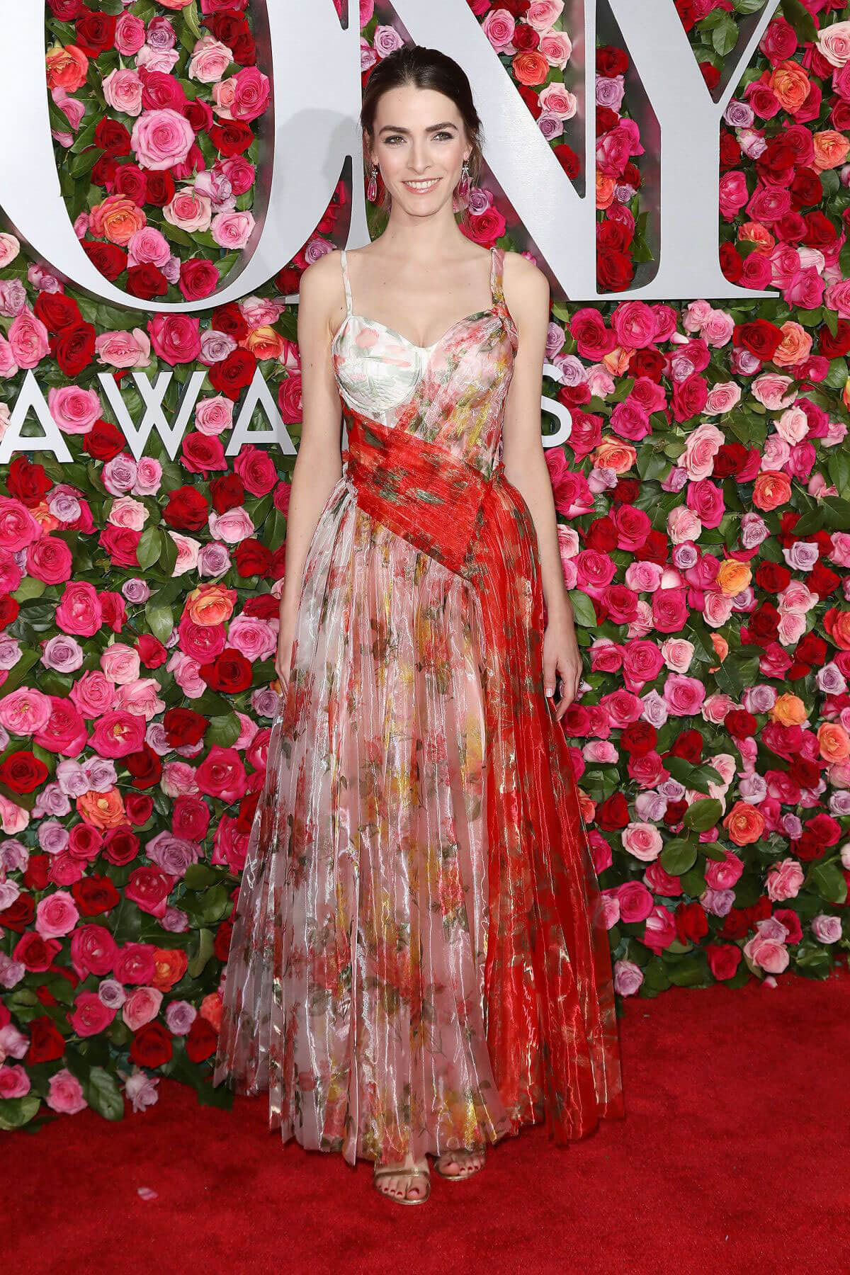 Bee Shaffer Wearing Alexander Mcqueen Pleated Floral Gown