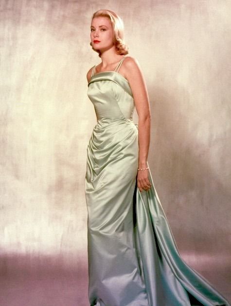 Edith Head's Mint Satin Gown Worn by Grace Kelly