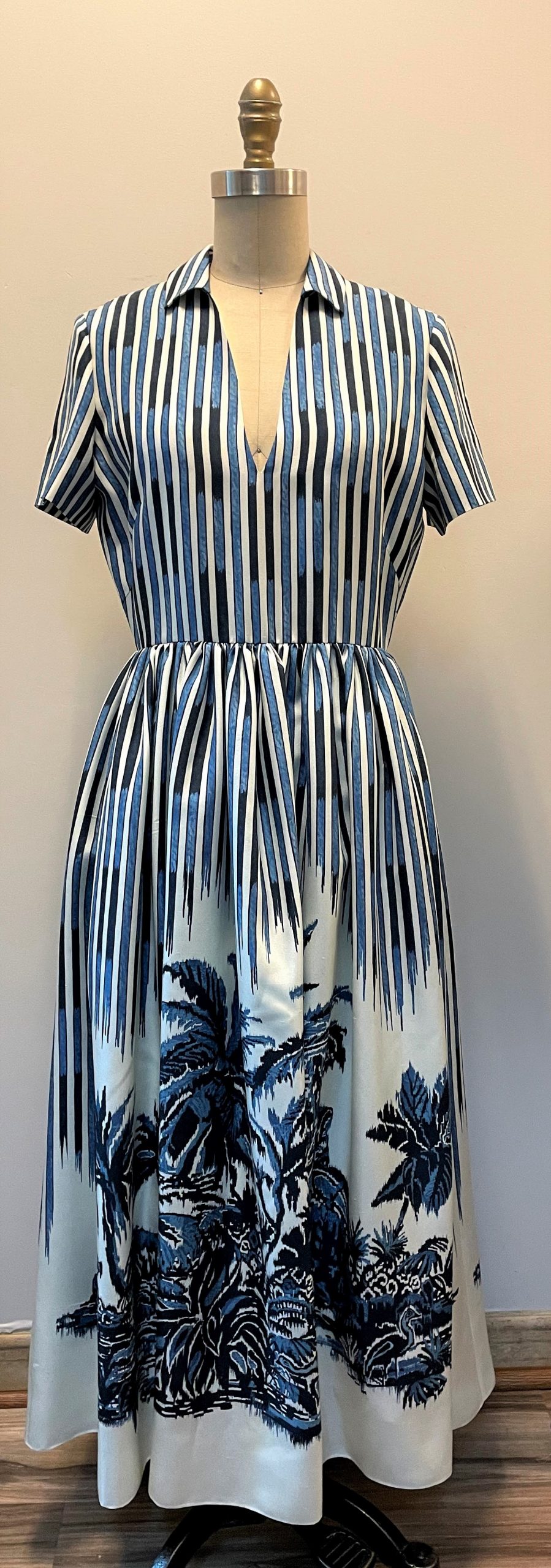 Navy Print Dress