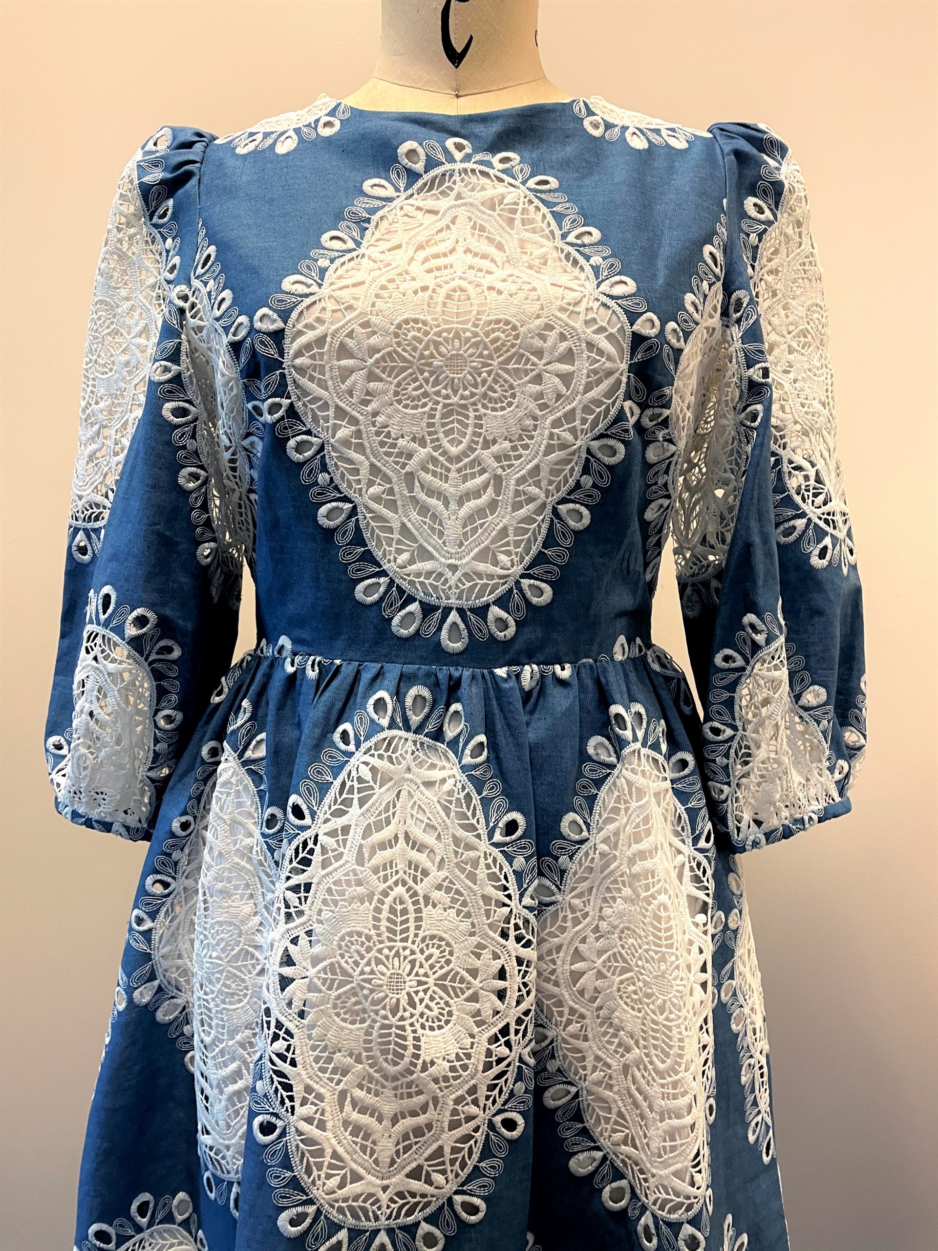 Blue Cotton Dress Designed by B. Nor